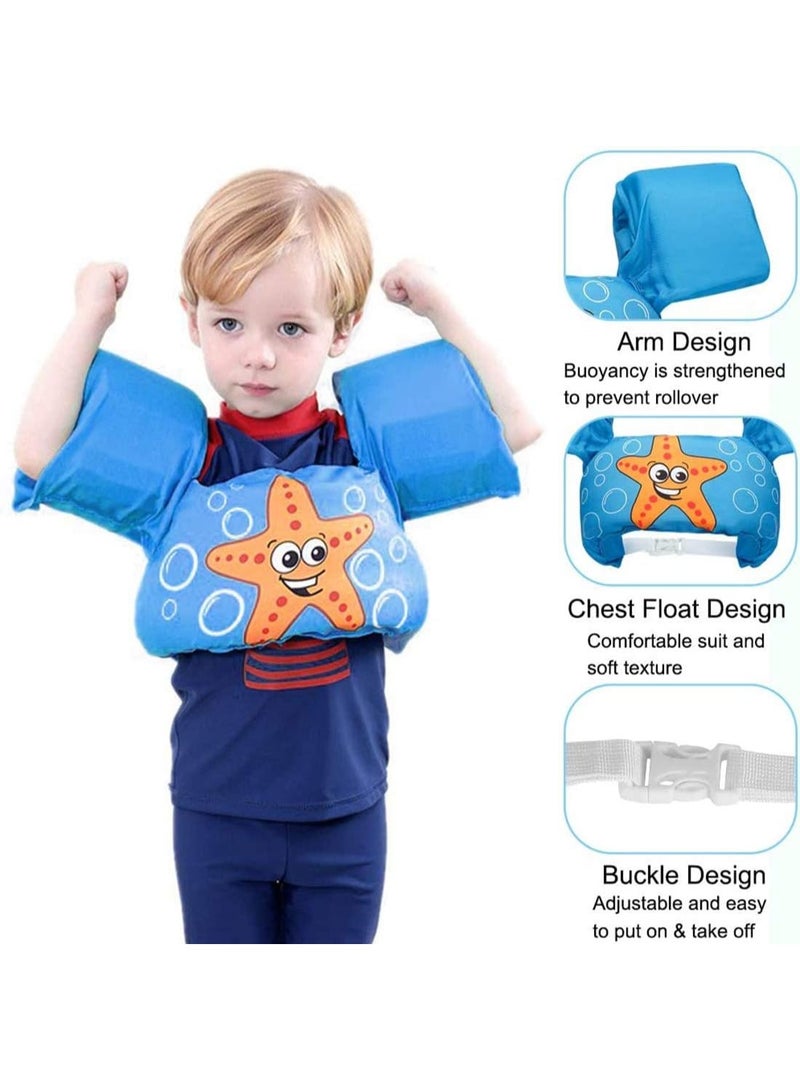 TAPIT Toddler Swim Vest Kids Water Wings Arm Floaties for 30-55 Pounds Infant Safety Swim Aid Jumper Inflatable Swim Arm Bands Float Sleeves Swimming Armbands for Sea/Pool/Beach/Training (Starfish) - Image 2